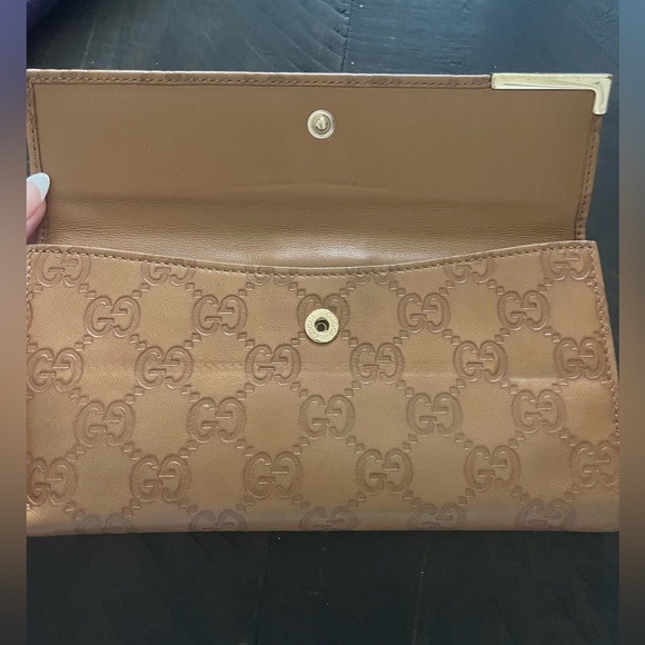 EUC GUCCI BROWN LONG WALLET W 47' CHAIN - Picture 11 of 14